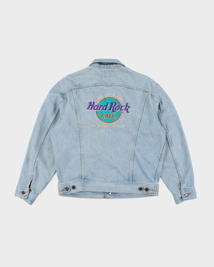Vintage 90's Hard Rock Café Embroidered Light Wash Denim Jacket - M sold by Rokit product image thumbnail 2