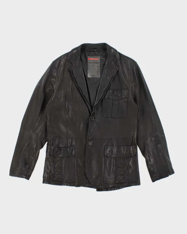 Vintage Y2K Prada Sport Leather Double Breasted Blazer - L sold by Rokit