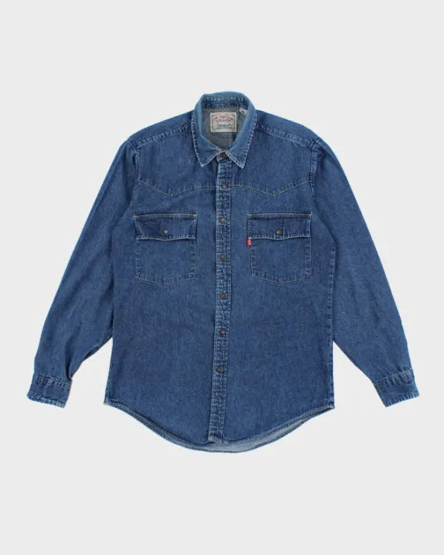 Vintage 2000's Levi's Dark Wash Long Sleeve Denim Shirt - M sold by Rokit