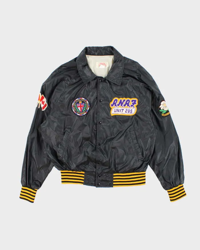 Vintage 1990s Prime Sports Bomber Style Black Windbreaker Jacket - XL sold by Rokit