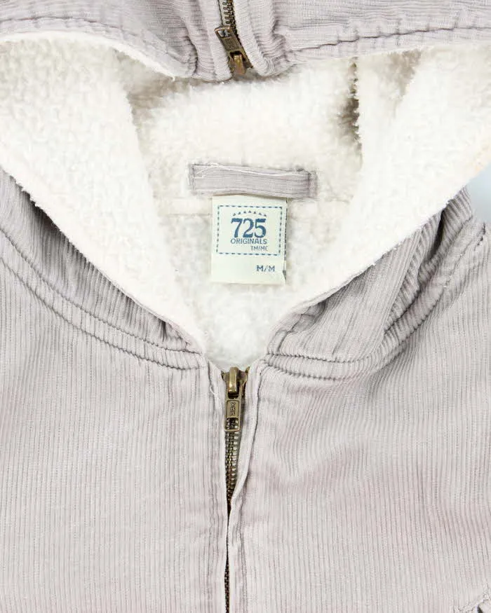 Vintage 90's 725 Originals Grey Cropped Corduroy Hooded Jacket - M sold by Rokit product image thumbnail 5