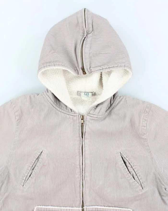 Vintage 90's 725 Originals Grey Cropped Corduroy Hooded Jacket - M sold by Rokit product image thumbnail 3