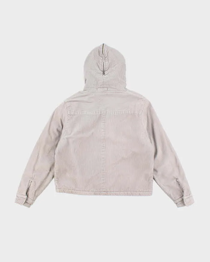 Vintage 90's 725 Originals Grey Cropped Corduroy Hooded Jacket - M sold by Rokit product image thumbnail 2