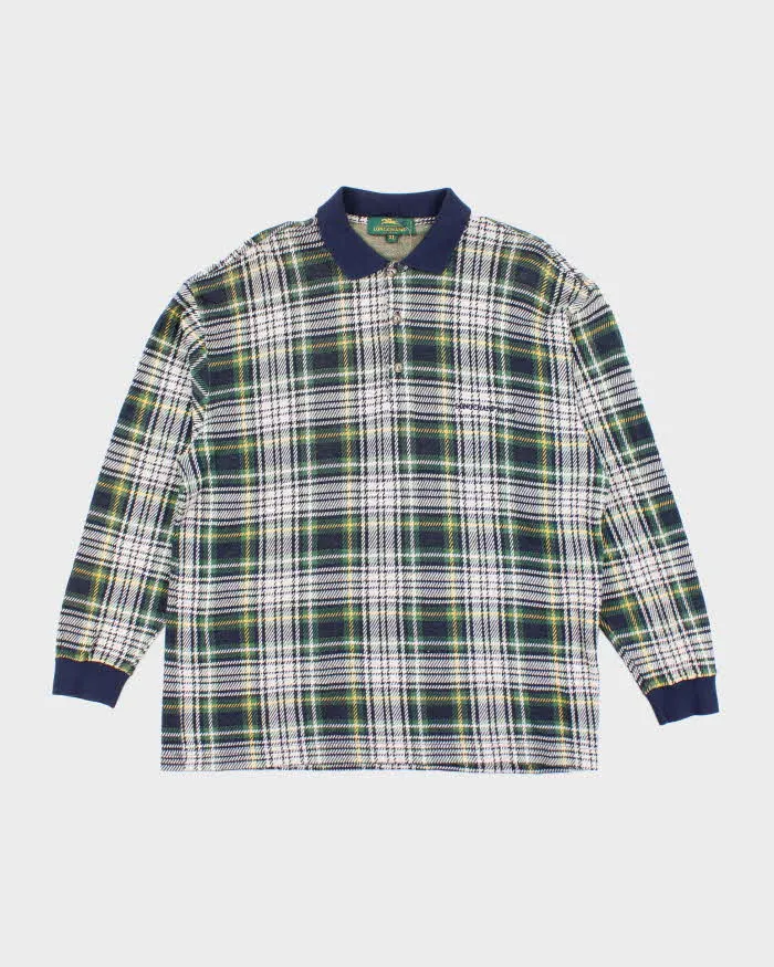 Vintage 90's Longchamp Patterned Quarter Button Long Sleeve Knit - XL sold by Rokit