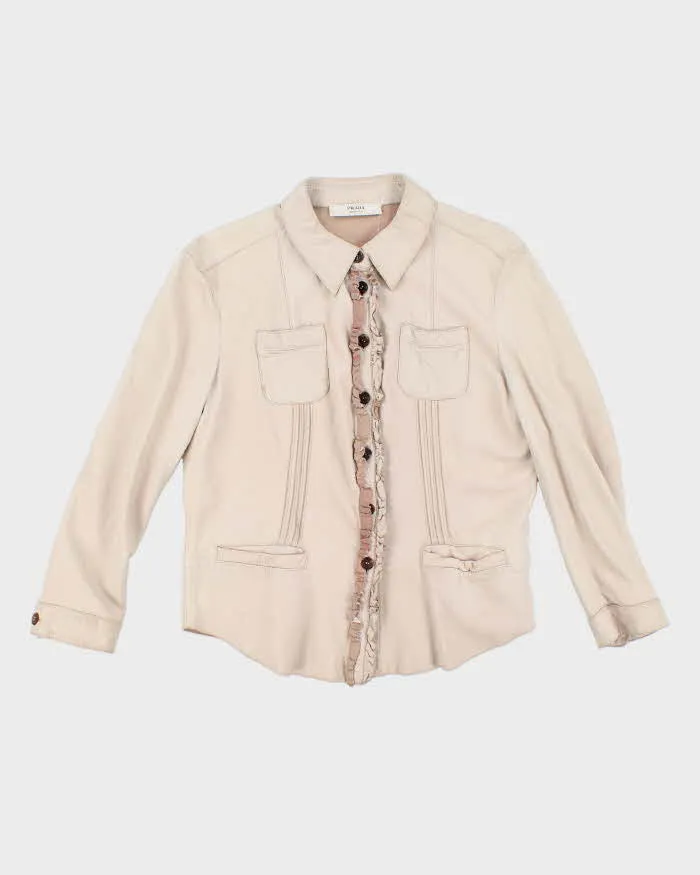Woman's Prada Cream Soft Leather Jacket - L sold by Rokit