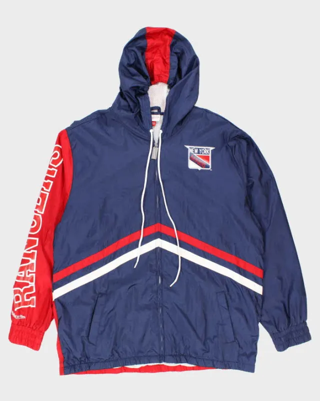 Vintage 2000's Mitchell & Ness New York Rangers Hooded Anorak Jacket - XXXL sold by Rokit