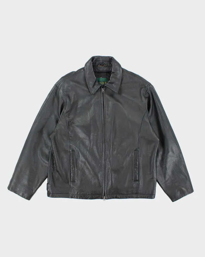 Vintage Danier Black Zip-up Leather Jacket - XL sold by Rokit
