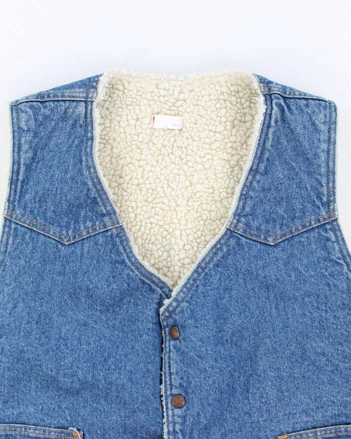 Vintage 80's Levi's Orange Tab Fleece Lined Denim Gilet - M sold by Rokit product image thumbnail 3