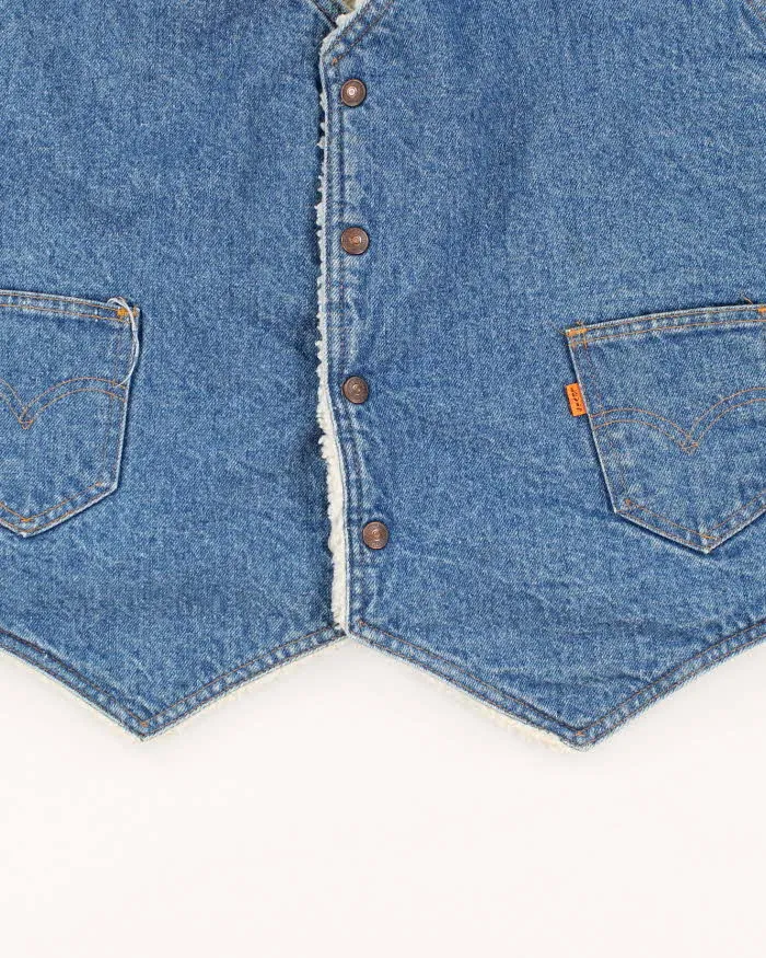 Vintage 80's Levi's Orange Tab Fleece Lined Denim Gilet - M sold by Rokit product image thumbnail 4