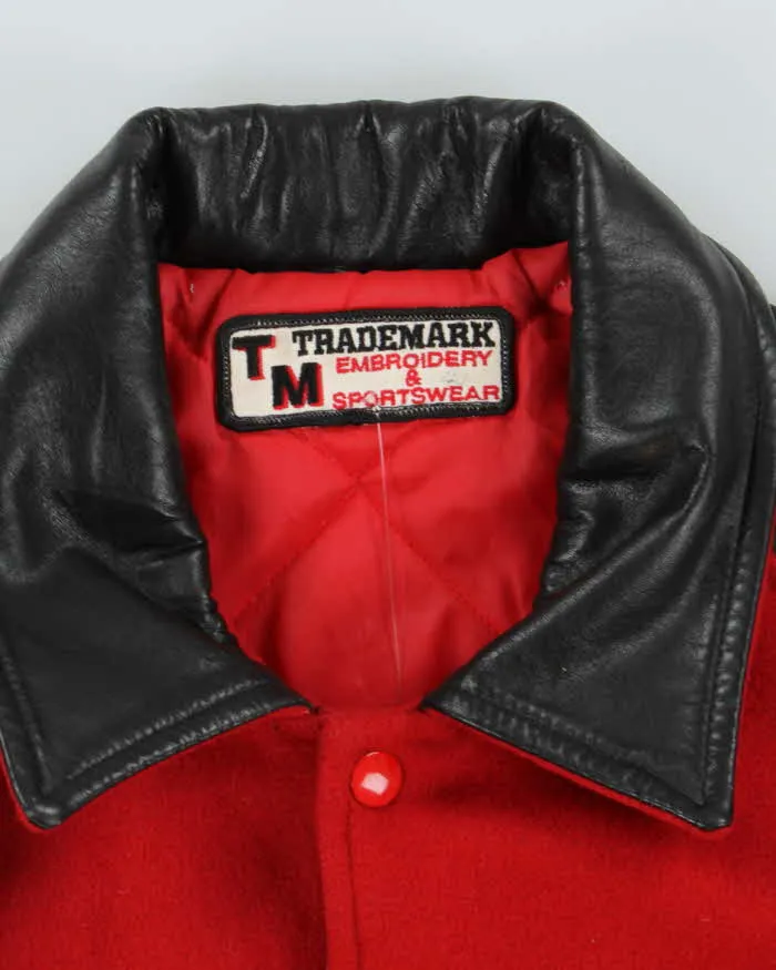 Vintage 90's Heavyweight Leather Embroidered Varsity Jacket - L sold by Rokit product image thumbnail 5