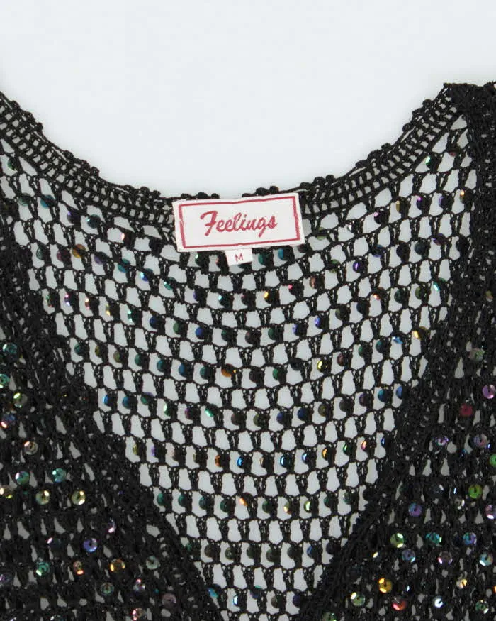 Vintage Y2k 00s Feelings Crochet Sequin Top - M sold by Rokit product image thumbnail 5