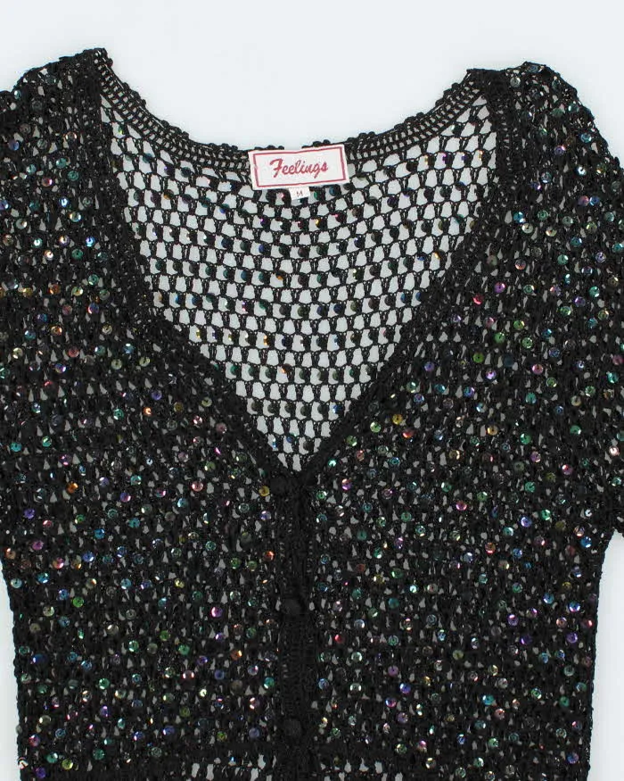 Vintage Y2k 00s Feelings Crochet Sequin Top - M sold by Rokit product image thumbnail 3