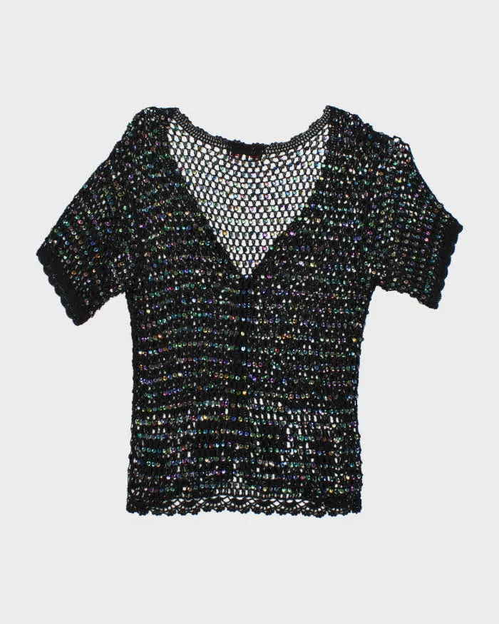 Vintage Y2k 00s Feelings Crochet Sequin Top - M sold by Rokit product image thumbnail 2