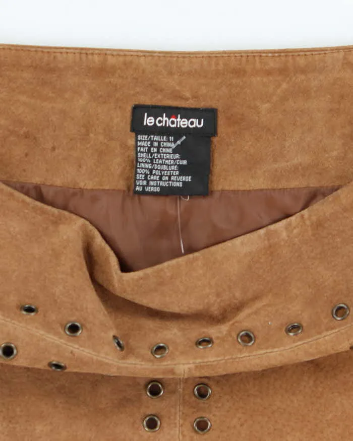 Vintage 90s Le Chateau Suede Eyelet Mini Skirt - M sold by Rokit product image thumbnail 5