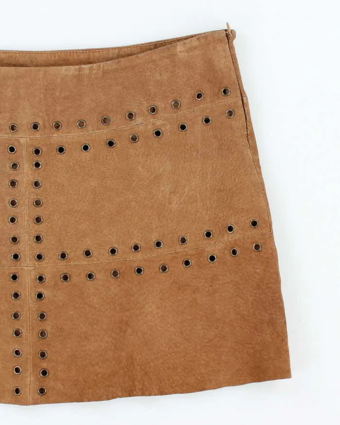 Vintage 90s Le Chateau Suede Eyelet Mini Skirt - M sold by Rokit product image thumbnail 3
