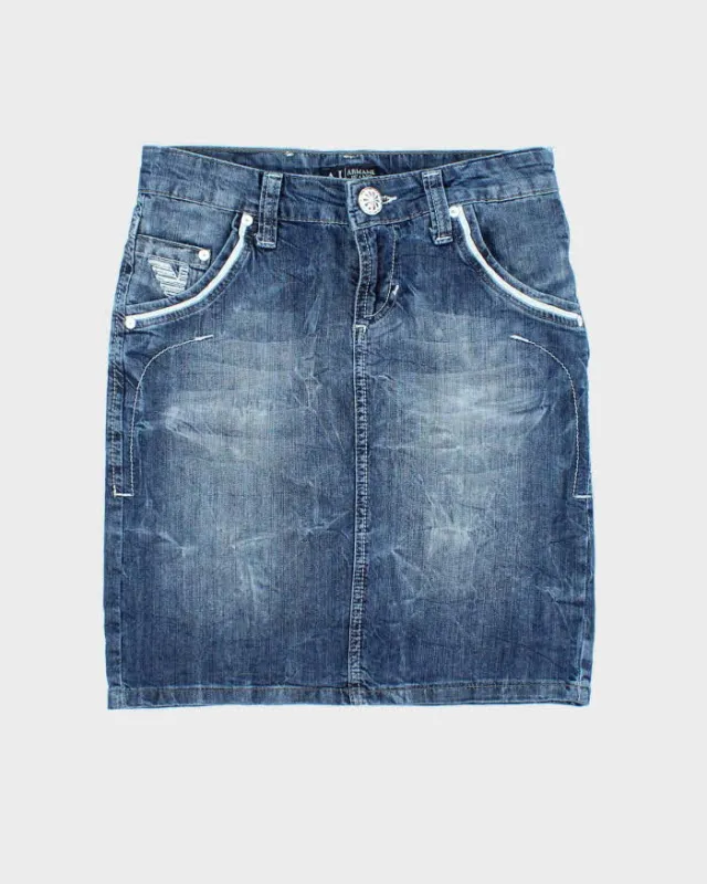 Vintage Y2k 00s Armani Jeans Denim Mini Skirt - XS sold by Rokit