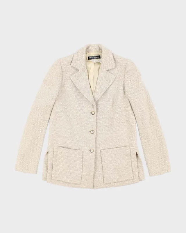 Vintage 80s 90s Salvatore Ferragamo Wool Blazer Jacket - S sold by Rokit