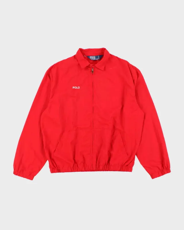 Vintage 1990s Polo Ralph Lauren Red Windbreaker Jacket - M sold by Rokit