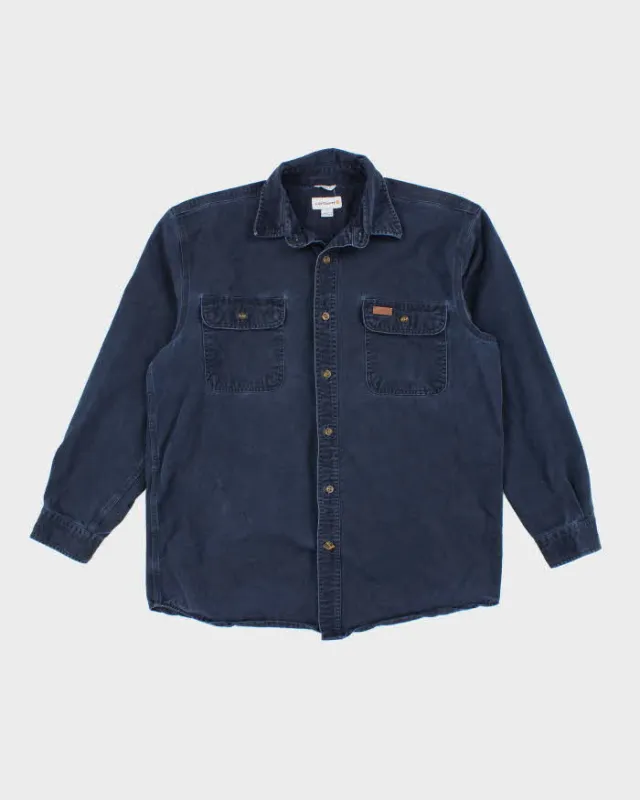 Carhartt Navy Blue Collared Shirt - L sold by Rokit