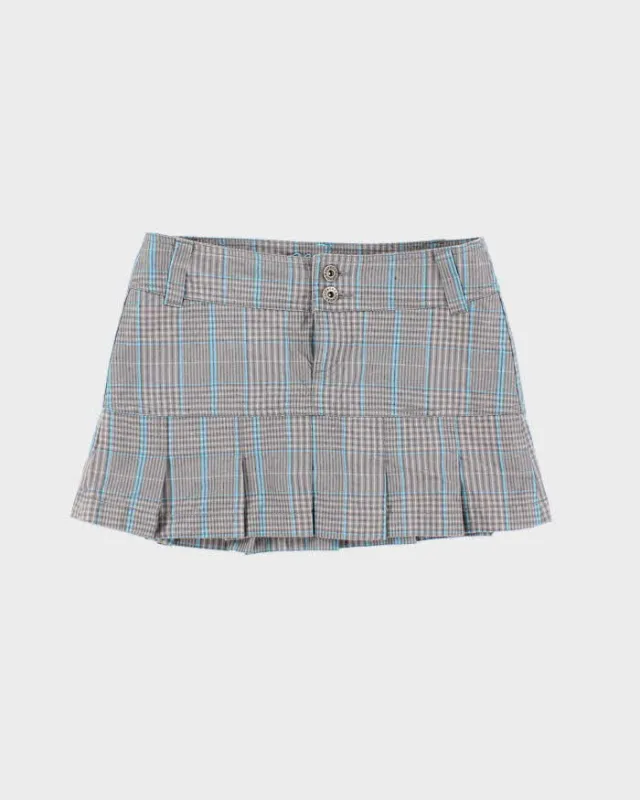 Y2K Garage Blue Plaid Mini Skirt - S sold by Rokit