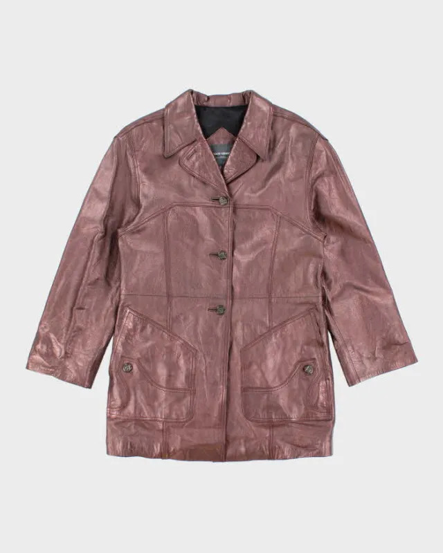 Vintage 90s Paco Rabanne Metallic Leather Jacket - S sold by Rokit