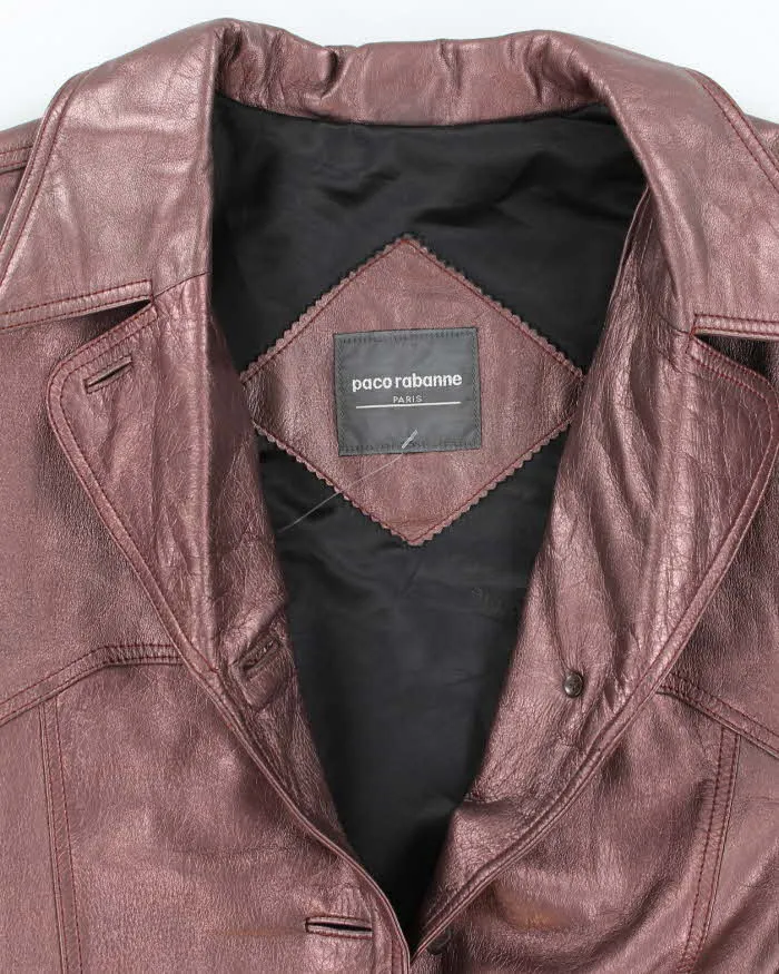 Vintage 90s Paco Rabanne Metallic Leather Jacket - S sold by Rokit product image thumbnail 5