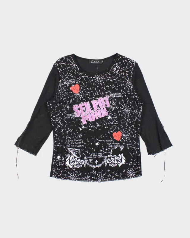 Vintage Y2k 00s Lolina Double Mesh Top - L sold by Rokit