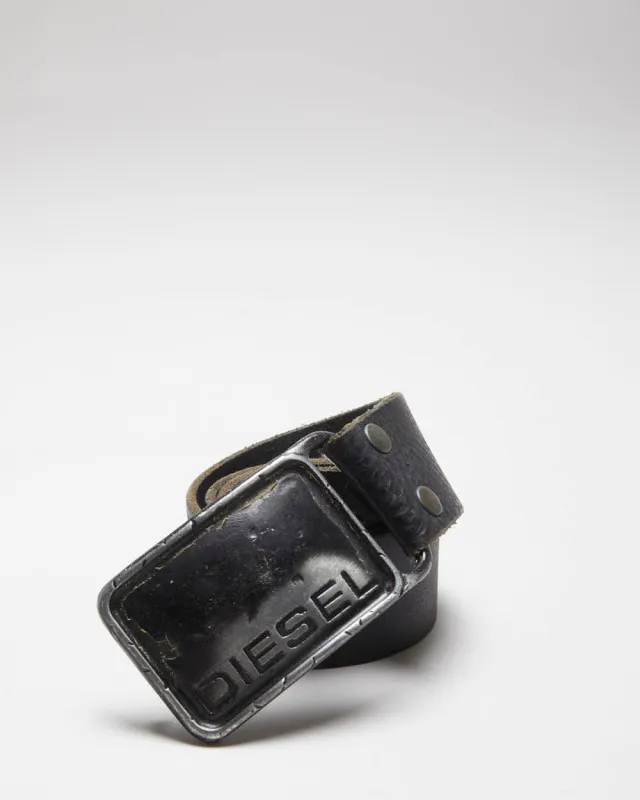 Vintage 00s Diesel Leather Belt W25-W30 sold by Rokit