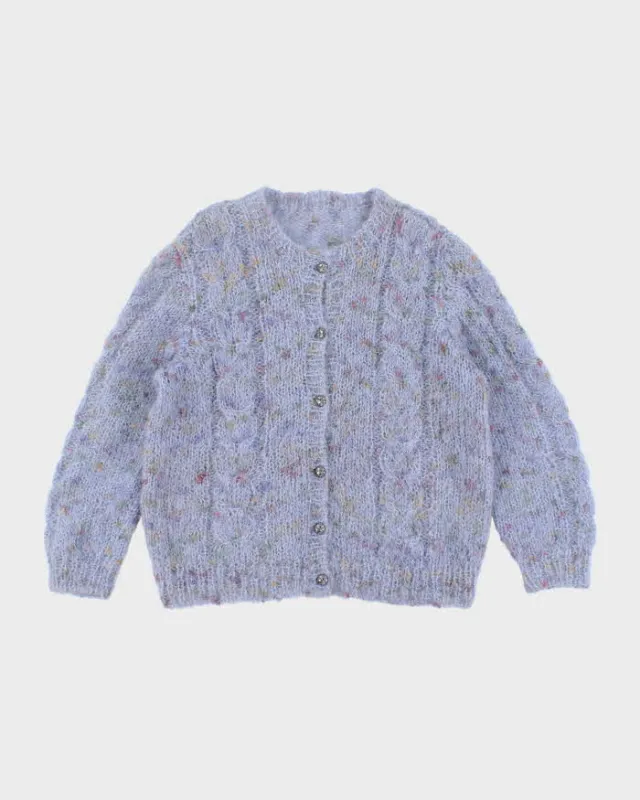 Vintage Handmade Mohair Blend Chunky Knit Cardigan - L sold by Rokit