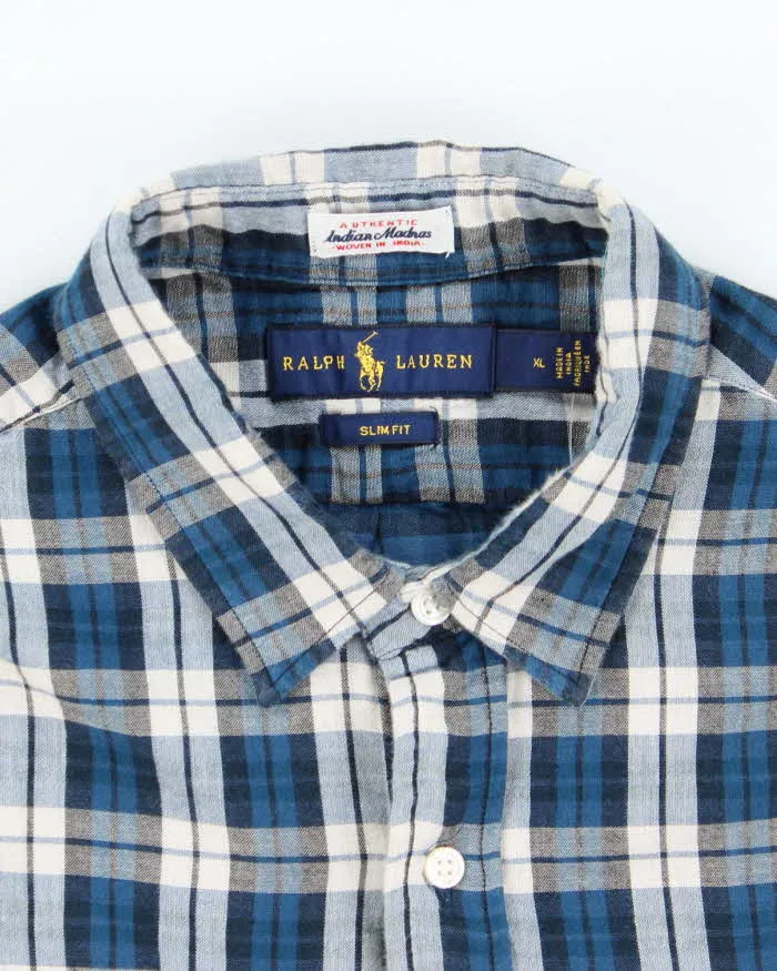Ralph Lauren Slim Fit Blue Plaid Shirt - XL sold by Rokit product image thumbnail 5