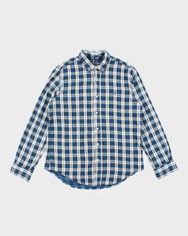 Ralph Lauren Slim Fit Blue Plaid Shirt - XL sold by Rokit