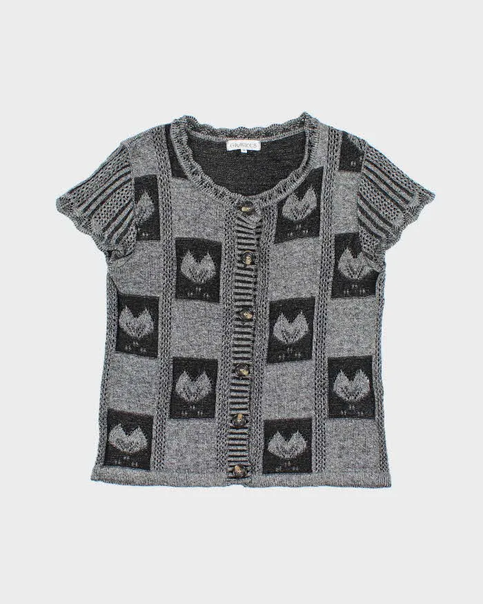 Vintage 90s 00s Gracious Short Sleeve Cardigan - M sold by Rokit