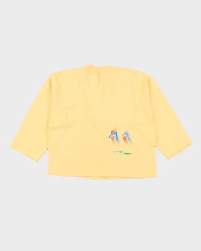 Vintage 1990s Sunset Coast Abstract Paint Yellow Cardigan Sweatshirt - L sold by Rokit product image thumbnail 2
