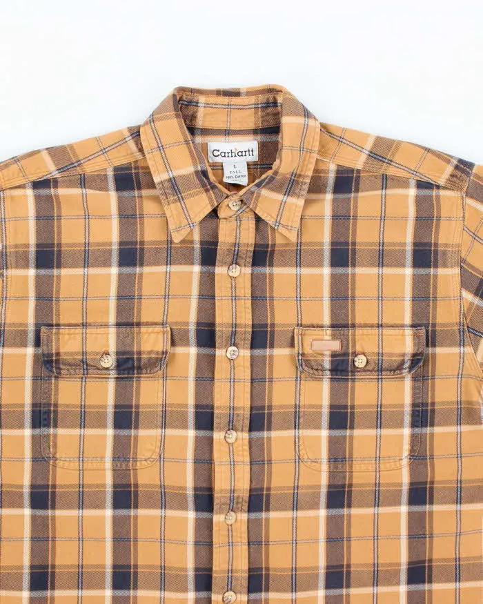 Men's Carhartt Heaveyweight Orange Plaid Collared Shirt - L sold by Rokit product image thumbnail 3