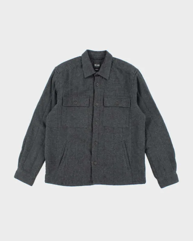 Men's Only & Sons Grey Button Up Lined Over Shirt - M sold by Rokit