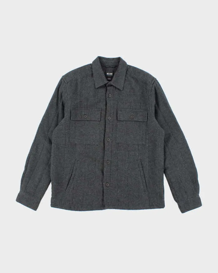 Men's Only & Sons Grey Button Up Lined Over Shirt - M sold by Rokit