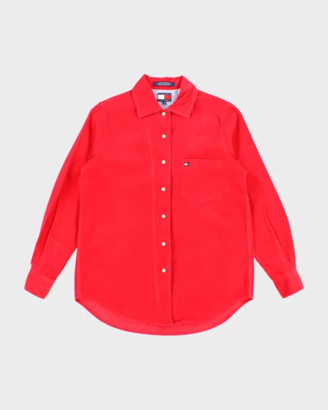 Tommy Hilfiger Bright Red Corduroy Shirt - S made by Tommy Hilfiger