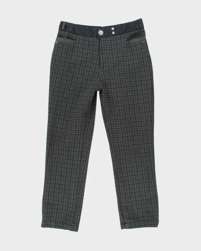 Women's Moschino Grey Stretch Plaid Trousers - M sold by Rokit