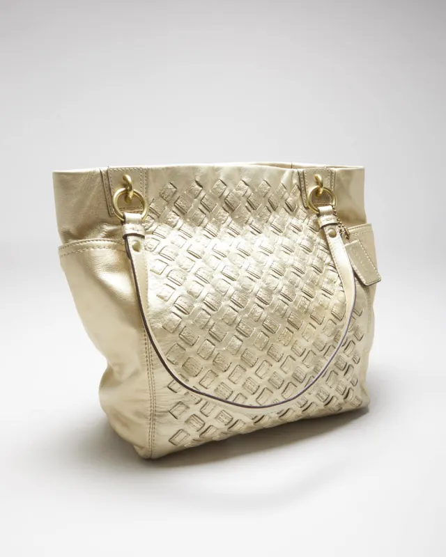 Vintage Y2k 00s Coach Gold Handbag sold by Rokit
