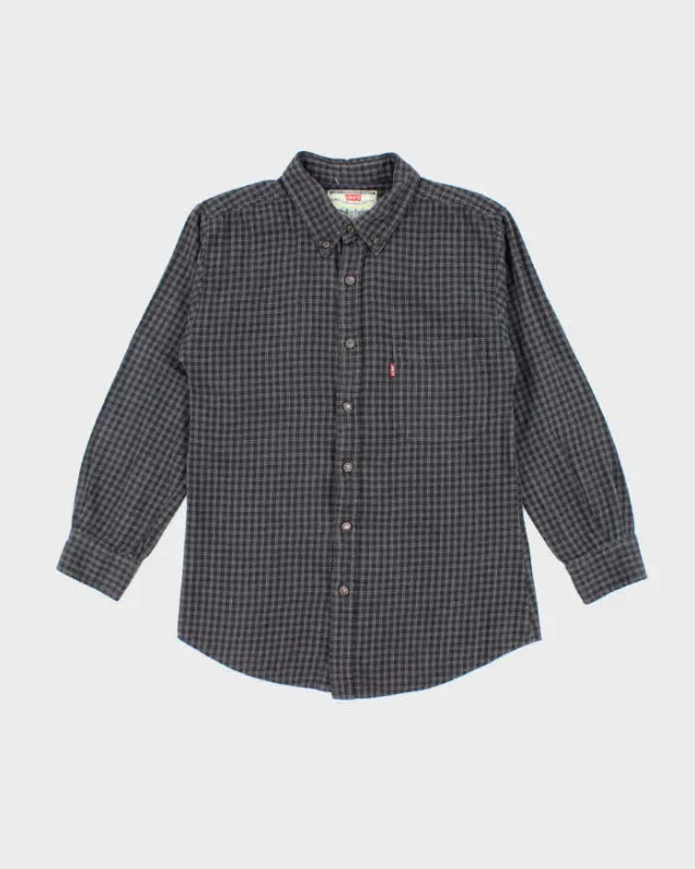 Men's Levi's Grey Flannel Plaid Shirt - M sold by Rokit