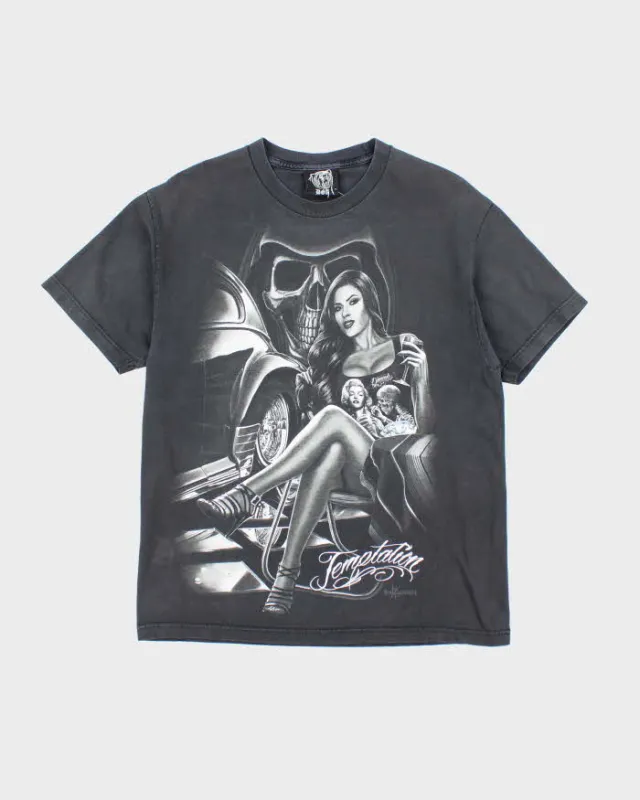 DGA Temptation Print Black T-Shirt - L made by Rokit