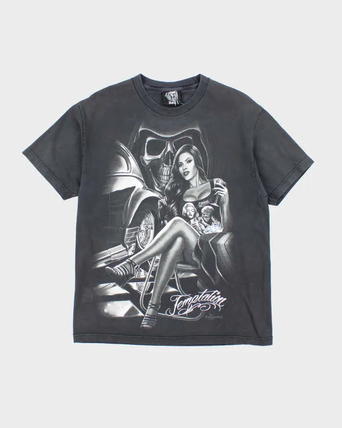 DGA Temptation Print Black T-Shirt - L sold by Rokit