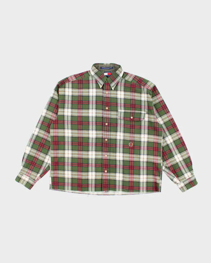 Men's Tommy Hilfiger Green Plaid Shirt - L sold by Rokit