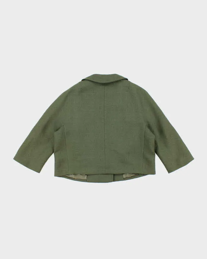 Vintage 1960s Women's Hudson's Bay Company Olive Green Cropped Coat - M sold by Rokit product image thumbnail 2