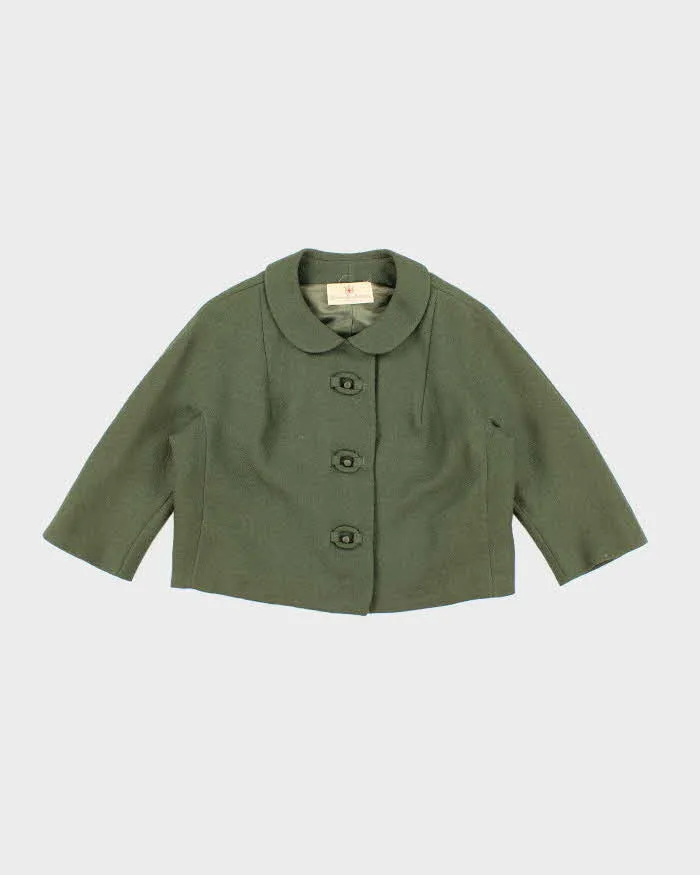 Vintage 1960s Women's Hudson's Bay Company Olive Green Cropped Coat - M sold by Rokit