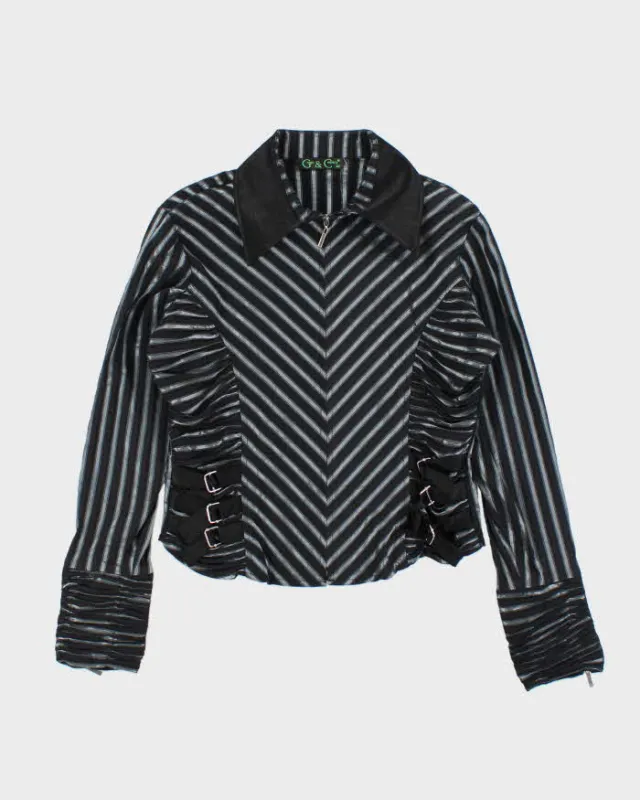 Vintage Y2k 00s Green & Country Zip-up Buckle Blouse - M sold by Rokit