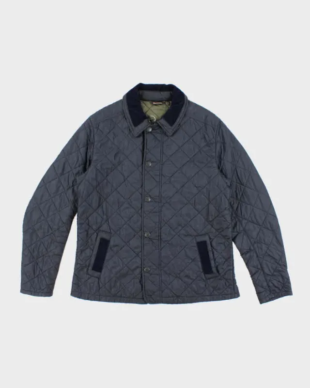 Men's Barbour Navy Blue Quilted Coat - M sold by Rokit