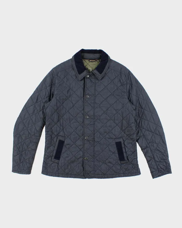 Men's Barbour Navy Blue Quilted Coat - M sold by Rokit