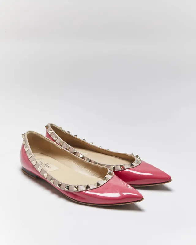 Vintage 00s Valentino Rockstud Ballet Flats - UK3.5 made by Valentino