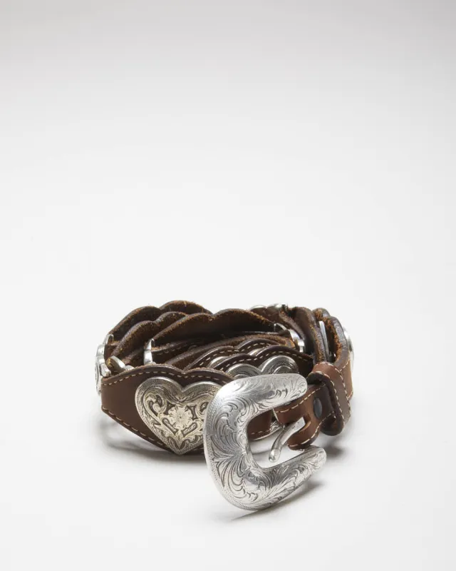 Vintage Y2k 00s Western Leather Belt W35-W38 sold by Rokit